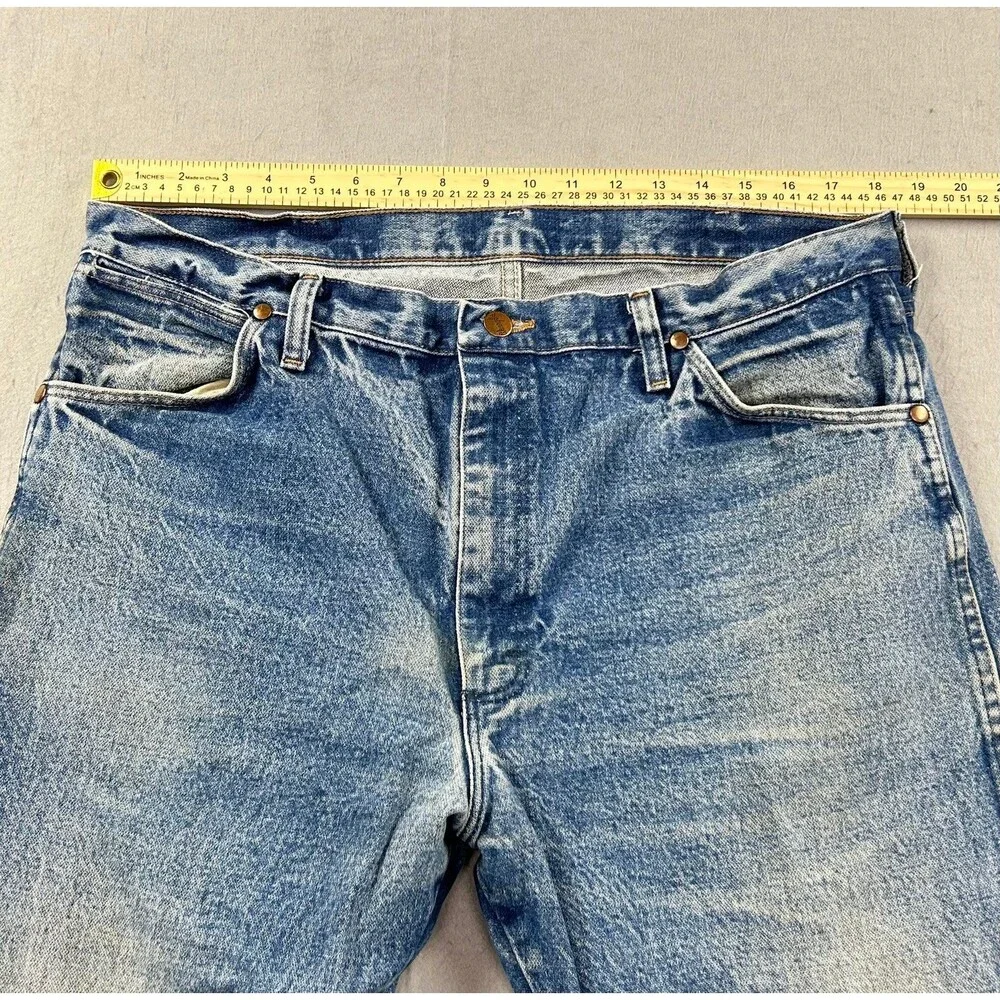Wrangler 47MWZ Jeans Mens Blue Regular Fit Cowboy Cut Straight Leg 38x30